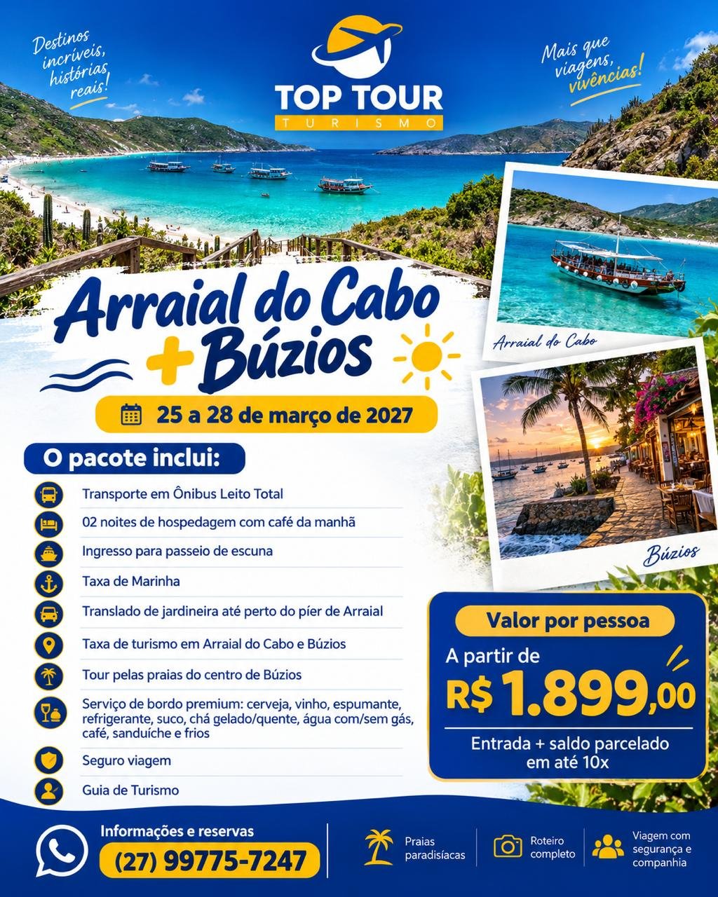 🌊☀️ **BÚZIOS/RJ – 10 a 13 de dezembro de 2026**