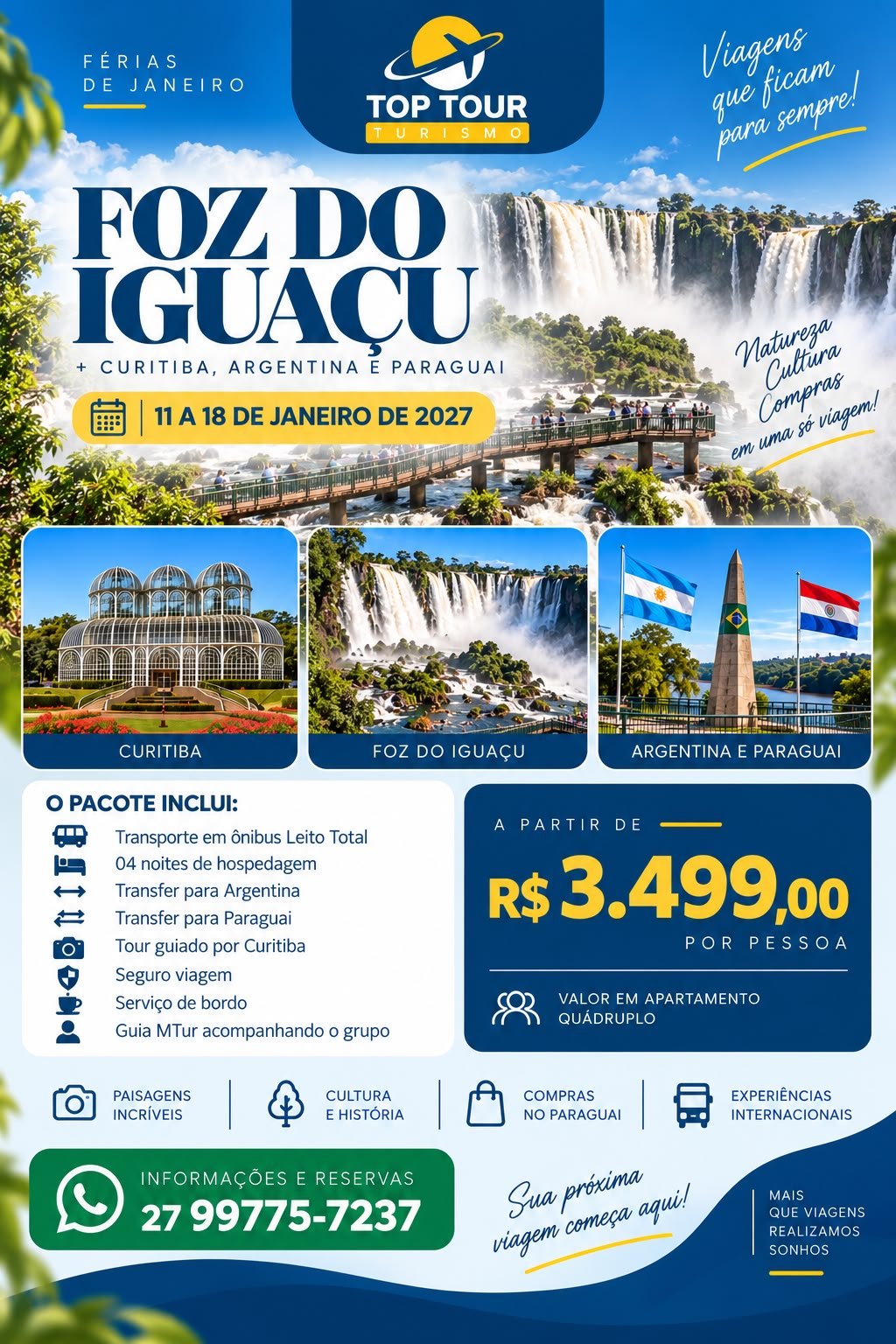 💙🌎✨ FOZ DO IGUAÇU, PARAGUAI, ARGENTINA E CURITIBA – UMA VIAGEM, MUITAS EXPERIÊNCIAS💛