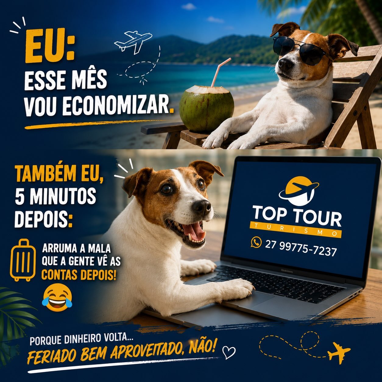 Conteúdo divertido da Top Tour sobre férias
